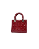 Sac à bandoulière Lady Dior Médium en cuir verni rouge - Christian Dior