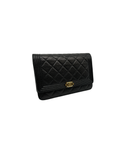 Sac à bandoulière Wallet On Chain Boy en cuir caviar noir - Chanel