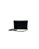 Sac à bandoulière Wallet On Chain en cuir caviar noir - Chanel
