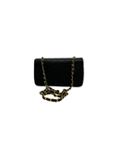 Sac mademoiselle à bandoulière en cuir lisse noir - Chanel