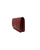 Sac à bandoulière Wallet-On-Chain en cuir caviar bordeaux et argenté - Chanel