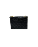 Sac à bandoulière Coco mark matelassé en cuir lisse noir - Chanel