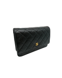 Sac à bandoulière Wallet On Chain en cuir caviar noir - Chanel
