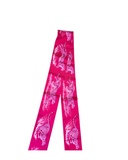 Maxi Twilly Slim Guepards en soie rose et fuschia - Hermès