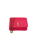 Sac à bandoulière Kate Medium en rafia rose - Saint Laurent