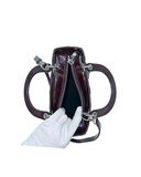 Sac à bandoulière Lady Dior en cuir verni bordeaux - Christian Dior