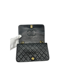 Sac mademoiselle à bandoulière en cuir lisse noir - Chanel