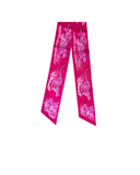 Maxi Twilly Slim Guepards en soie rose et fuschia - Hermès