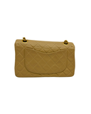 Sac à bandoulière Timeless 23CM en cuir lisse beige et doré - Chanel