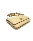 Sac à bandoulière Wallet on chain 19 en cuir lisse beige - Chanel