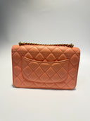 Sac à bandoulière Wallet On Chain en cuir lisse orange - Chanel