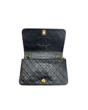 Sac à bandoulière Mademoiselle Vintage Mini en cuir lisse noir - Chanel