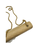 Sac à bandoulière Mademoiselle Vintage Mini en cuir lisse beige - Chanel