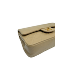 Sac à bandoulière Timeless Vintage en cuir lisse beige - Chanel