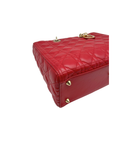 Sac à épaule Lady Dior GM en cuir lisse rouge - Christian Dior