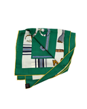 Châle 140 Eperon D'Or vert en cachemire et soie - Hermès