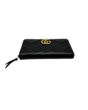Porefeuille Marmont GG en cuir lisse noir et doré - Gucci