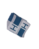 Plaid Jeté de Canapé Avalon Bayadere Bleu Baltique en laine et cachemire bleu - Hermès