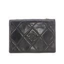 Sac à bandoulière Coco mark matelassé en cuir lisse noir - Chanel