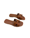Sandales Oran en cuir gold - Hermès