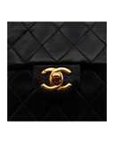 Sac à bandoulière Mini Timeless Square en cuir lisse noir - Chanel