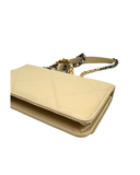 Sac à bandoulière Wallet on chain 19 en cuir lisse beige - Chanel