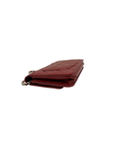 Sac à bandoulière Wallet-On-Chain en cuir caviar bordeaux et argenté - Chanel