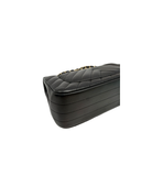 Sac à bandoulière Mini Timeless en cuir chevron noir - Chanel