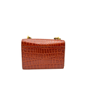 Sac à bandoulière Sunset Small en cuir embossé crocodile cognac - Saint-Laurent