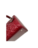 Sac à bandoulière Lady Dior Médium en cuir verni rouge - Christian Dior