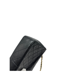 Sac Timeless square à bandoulière en cuir lisse noir - Chanel