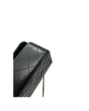 Sac mademoiselle à bandoulière en cuir lisse noir - Chanel
