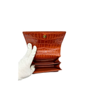 Sac à bandoulière Sunset Small en cuir embossé crocodile cognac - Saint-Laurent