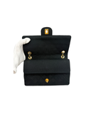Sac à bandoulière Timeless Vintage en coton et cuir noir - Chanel