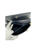 Sac vintage  à bandoulière en cuir lisse bleu marine - Chanel