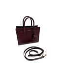 Sac à bandoulière Sac De Jour Nano en cuir lisse bordeaux - Saint-Laurent