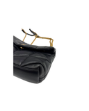 Sac à bandoulière Puffer Toy en cuir lisse noir et doré - Saint-Laurent