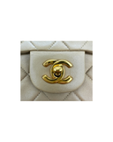 Sac à bandoulière Timeless 23CM en cuir lisse beige et doré - Chanel