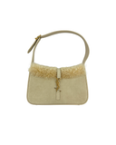 Sac à épaule Le 5 à 7 en daim et shearling beige - Saint-Laurent