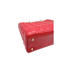 Sac à épaule Lady Dior GM en cuir lisse rouge - Christian Dior