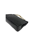 Sac à épaule matelassé vintage en cuir lisse d'agneau noir - Chanel
