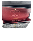 Sac à bandoulière Timeless vintage 23 cm en cuir lisse noir - Chanel
