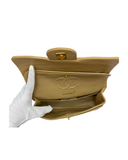 Sac à bandoulière Timeless 23CM en cuir lisse beige et doré - Chanel