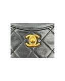 Sac à bandoulière 31 vintage en cuir lisse noir et doré - Chanel