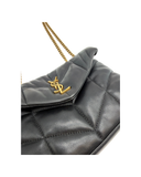 Sac à bandoulière Puffer Toy en cuir lisse noir et doré - Saint-Laurent