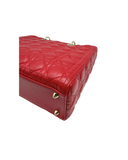Sac à épaule Lady Dior GM en cuir lisse rouge - Christian Dior