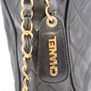 Sac à bandoulière Lou Caméra en cuir lisse d'agneau vintage noir - Chanel