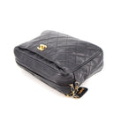 Sac à bandoulière Lou Caméra en cuir lisse d'agneau vintage noir - Chanel