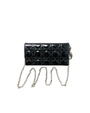 Sac à bandoulière Wallet-On-Chain Lady Dior en cuir verni noir - Christian Dior