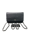 Sac à bandoulière Wallet-On-Chain en cuir noir - Chanel